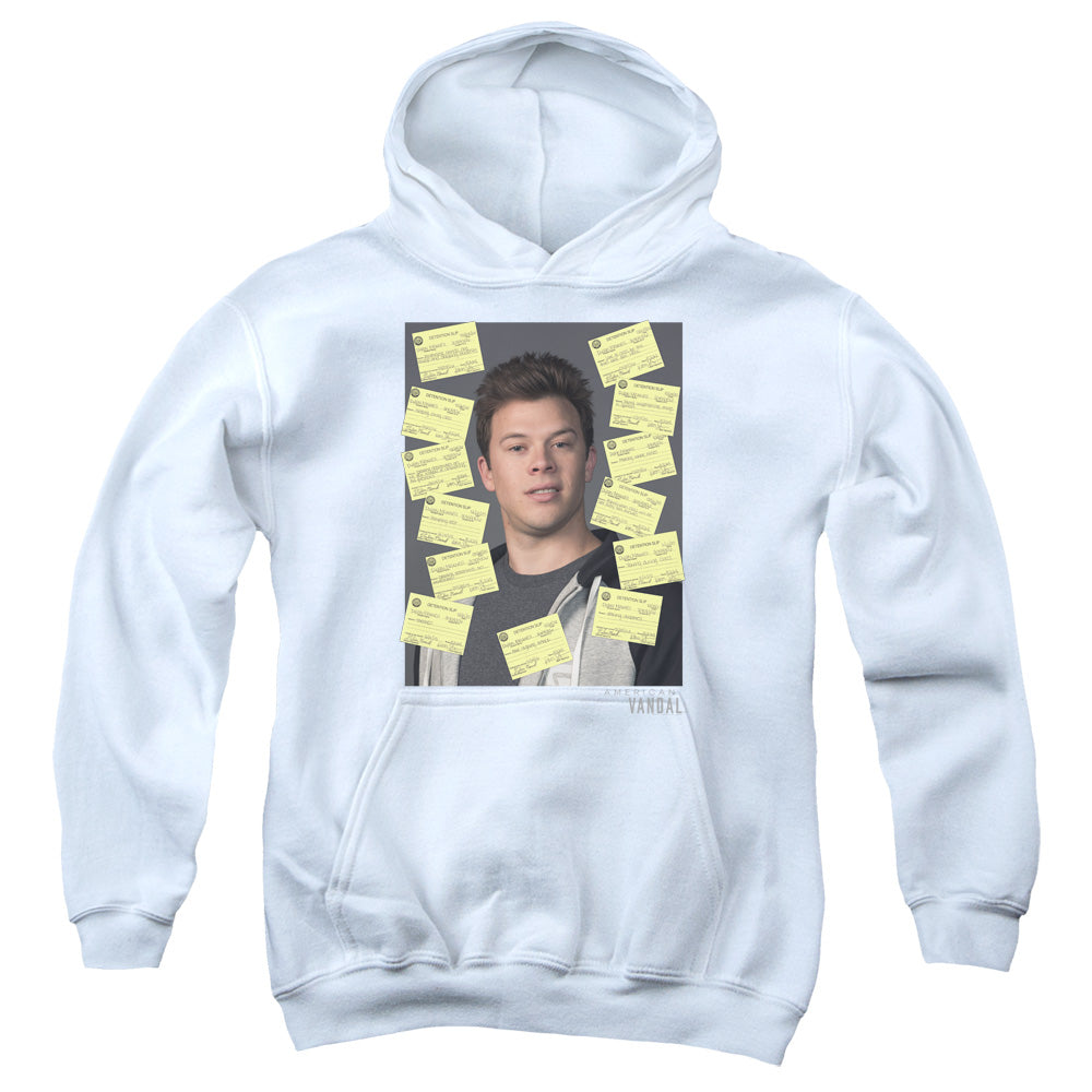 AN OFFCIALLY LICENSED AMERICAN VANDAL DETENTION YOUTH HOODIE WHITE