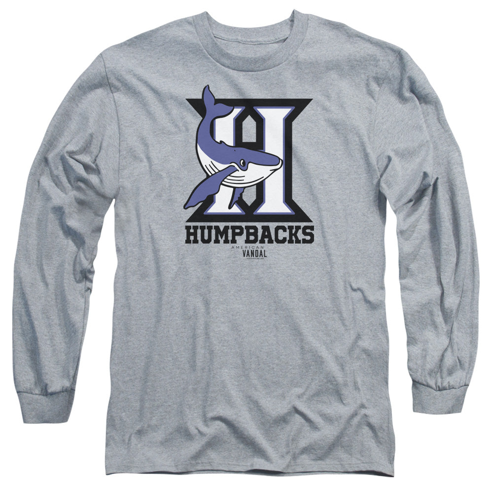 AN OFFCIALLY LICENSED AMERICAN VANDAL HUMPBACKS MEN'S LONG SLEEVE T-SHIRT ATHLETIC HEATHER