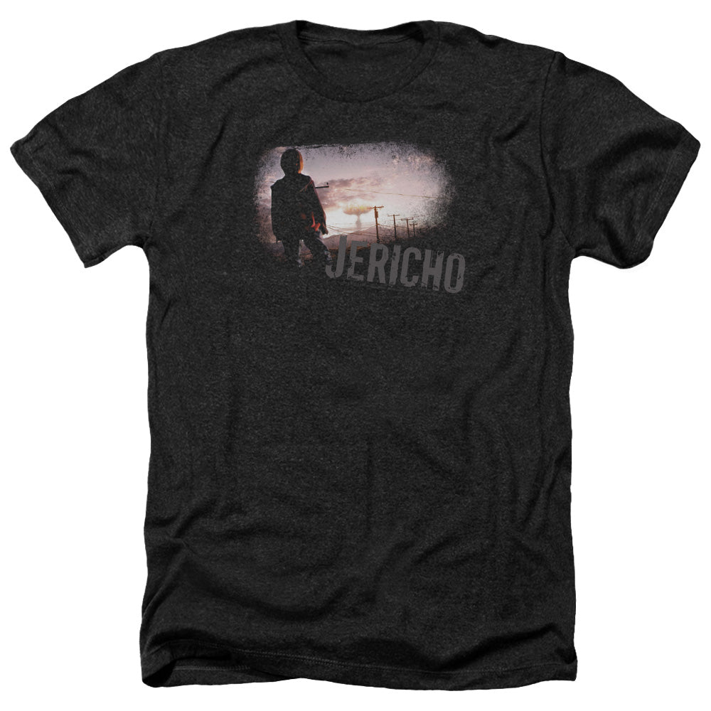 AN OFFCIALLY LICENSED JERICHO MUSHROOM CLOUD MEN'S HEATHER T-SHIRT CHARCOAL