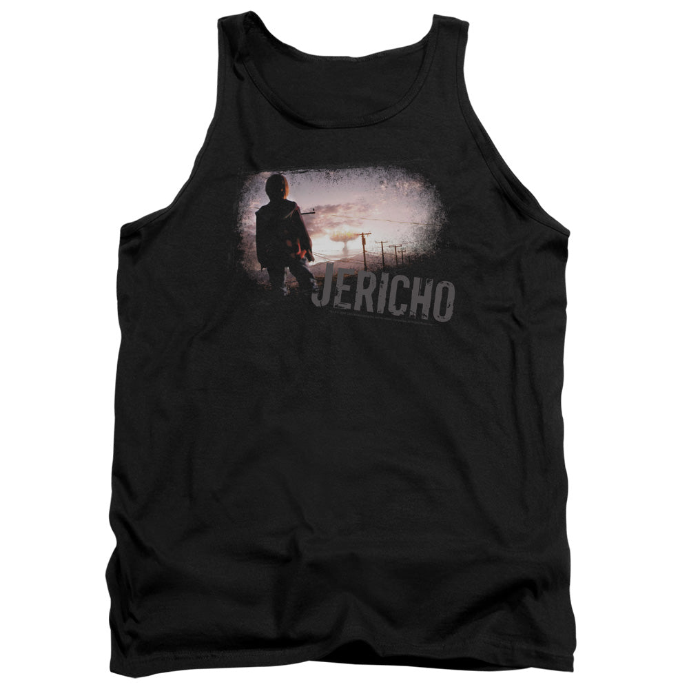 AN OFFCIALLY LICENSED JERICHO MUSHROOM CLOUD ADULT UNISEX TANK TOP BLACK
