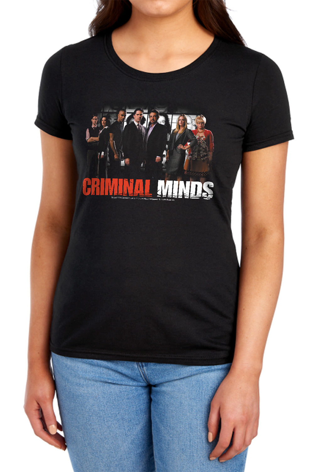 AN OFFCIALLY LICENSED CRIMINAL MINDS THE BRAIN TRUST WOMEN'S REGULAR FIT T-SHIRT BLACK