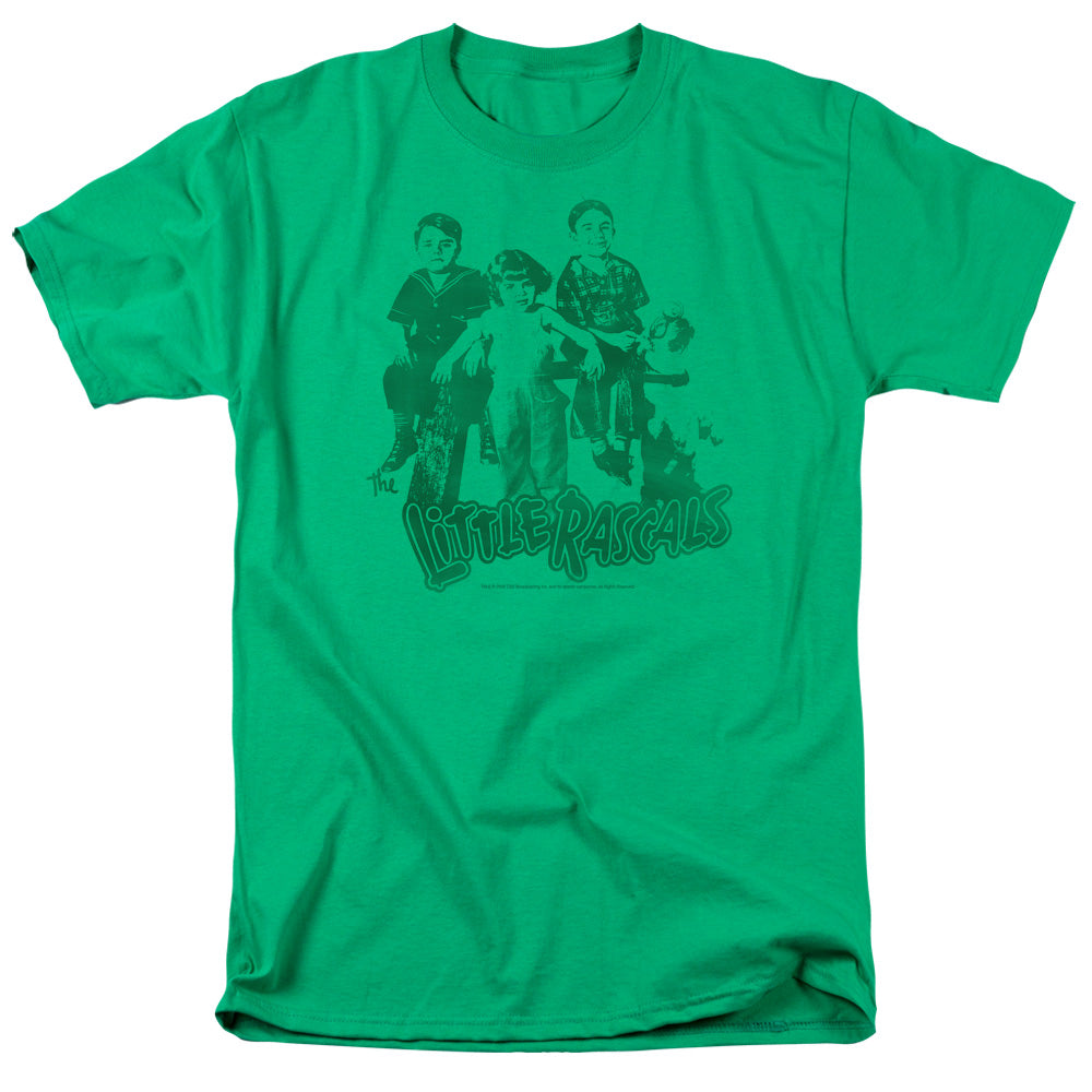 AN OFFCIALLY LICENSED LITTLE RASCALS THE GANG MEN'S REGULAR FIT T-SHIRT KELLY GREEN
