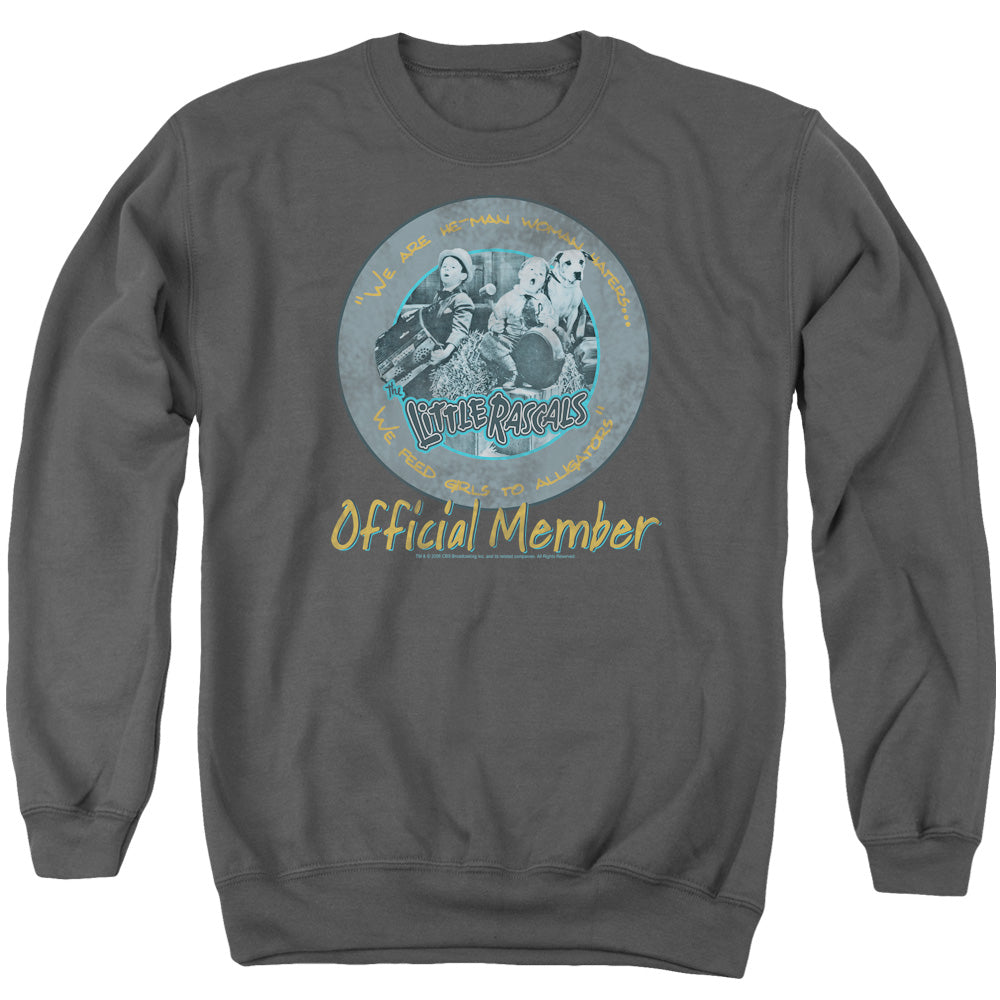 AN OFFCIALLY LICENSED LITTLE RASCALS HE MAN WOMAN HATERS ADULT UNISEX CREWNECK SWEATSHIRT CHARCOAL