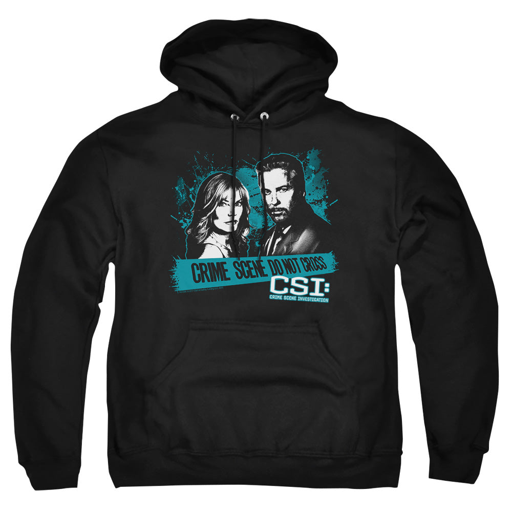AN OFFCIALLY LICENSED CSI CROSS THE LINE ADULT UNISEX PULLOVER HOODIE BLACK