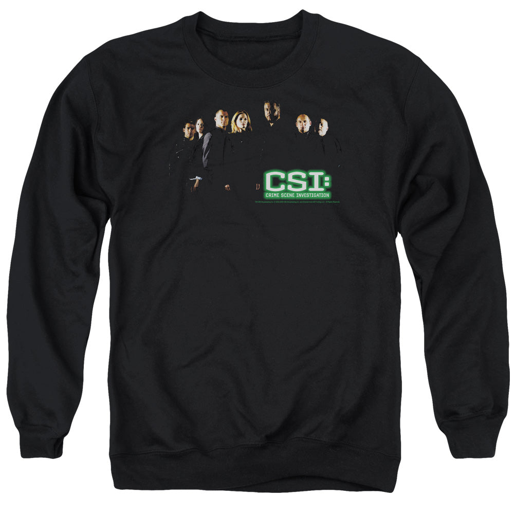AN OFFCIALLY LICENSED CSI SHADOW CAST ADULT UNISEX CREWNECK SWEATSHIRT BLACK