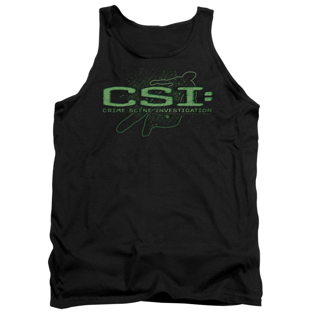 AN OFFCIALLY LICENSED CSI SKETCHY SHADOW ADULT UNISEX TANK TOP BLACK