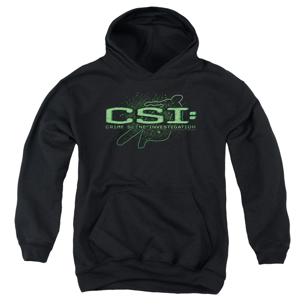 AN OFFCIALLY LICENSED CSI SKETCHY SHADOW YOUTH HOODIE BLACK