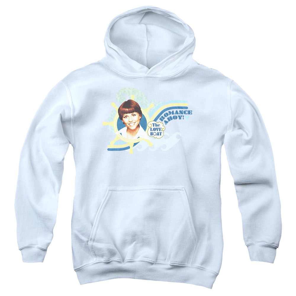 AN OFFCIALLY LICENSED LOVE BOAT ROMANCE AHOY YOUTH HOODIE WHITE