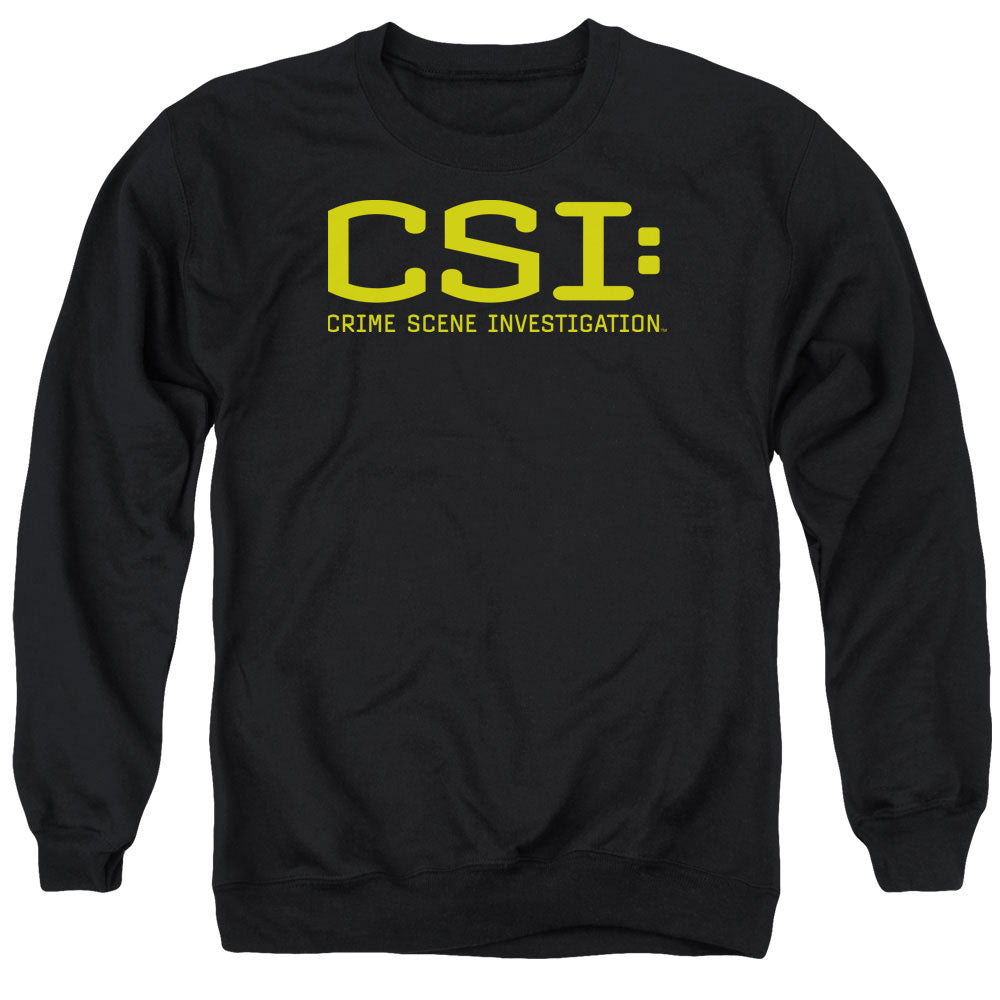 AN OFFCIALLY LICENSED CSI LOGO ADULT UNISEX CREWNECK SWEATSHIRT BLACK
