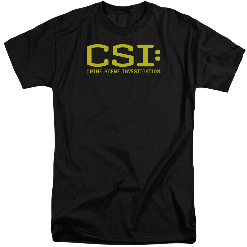 AN OFFCIALLY LICENSED CSI LOGO MEN'S TALL FIT T-SHIRT BLACK