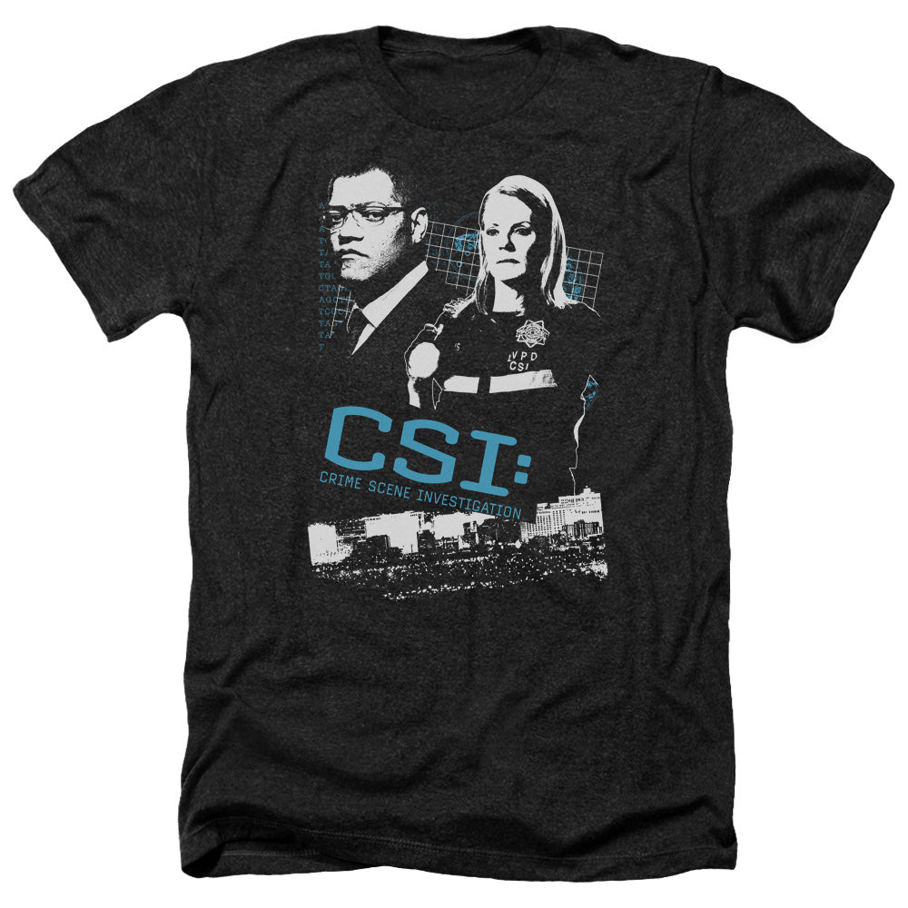 AN OFFCIALLY LICENSED CSI INVESTIGATE THIS MEN'S HEATHER T-SHIRT CHARCOAL