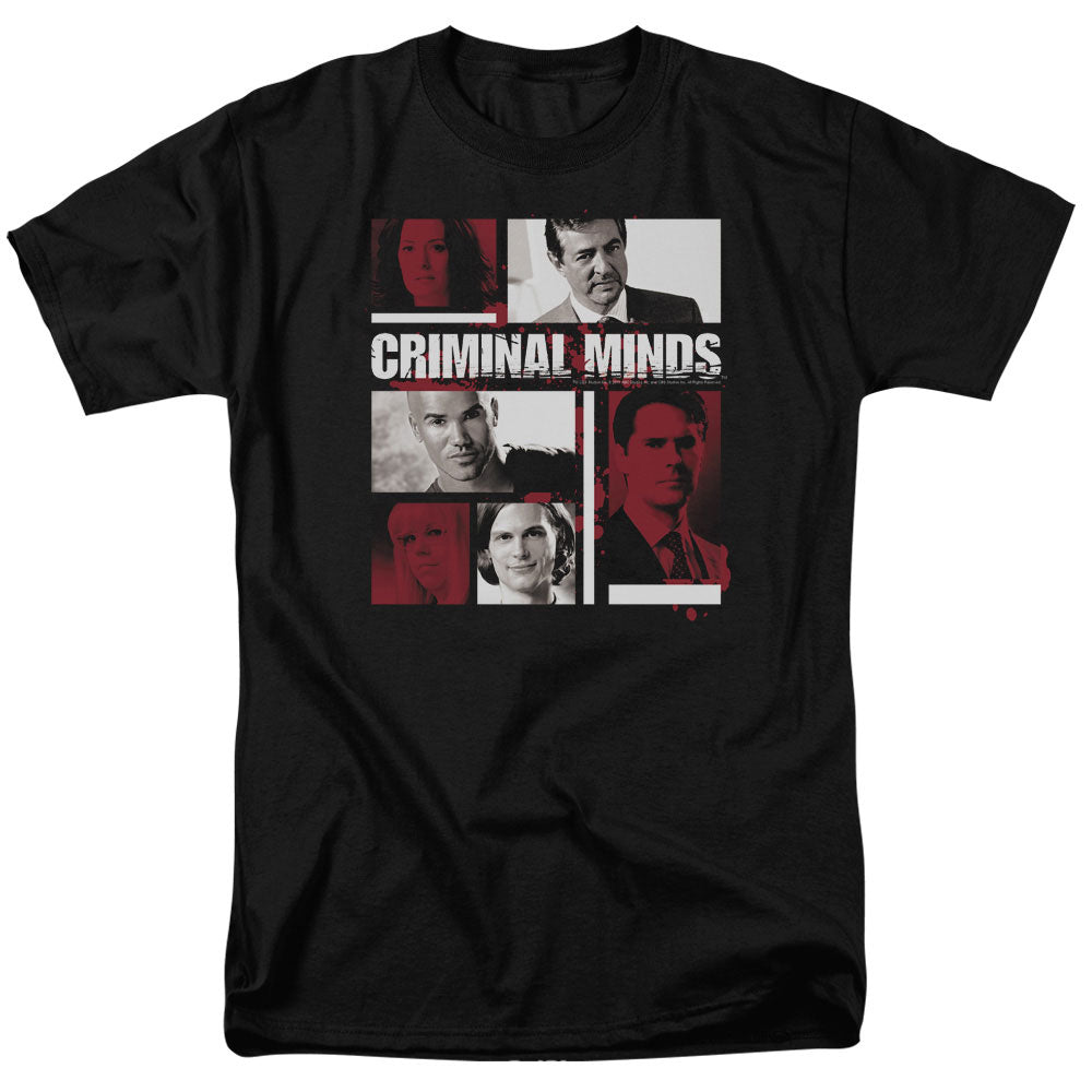 AN OFFCIALLY LICENSED CRIMINAL MINDS CHARACTER BOXES MEN'S REGULAR FIT T-SHIRT BLACK