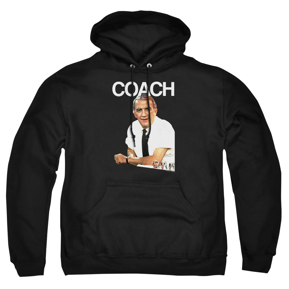 AN OFFCIALLY LICENSED CHEERS COACH ADULT UNISEX PULLOVER HOODIE BLACK
