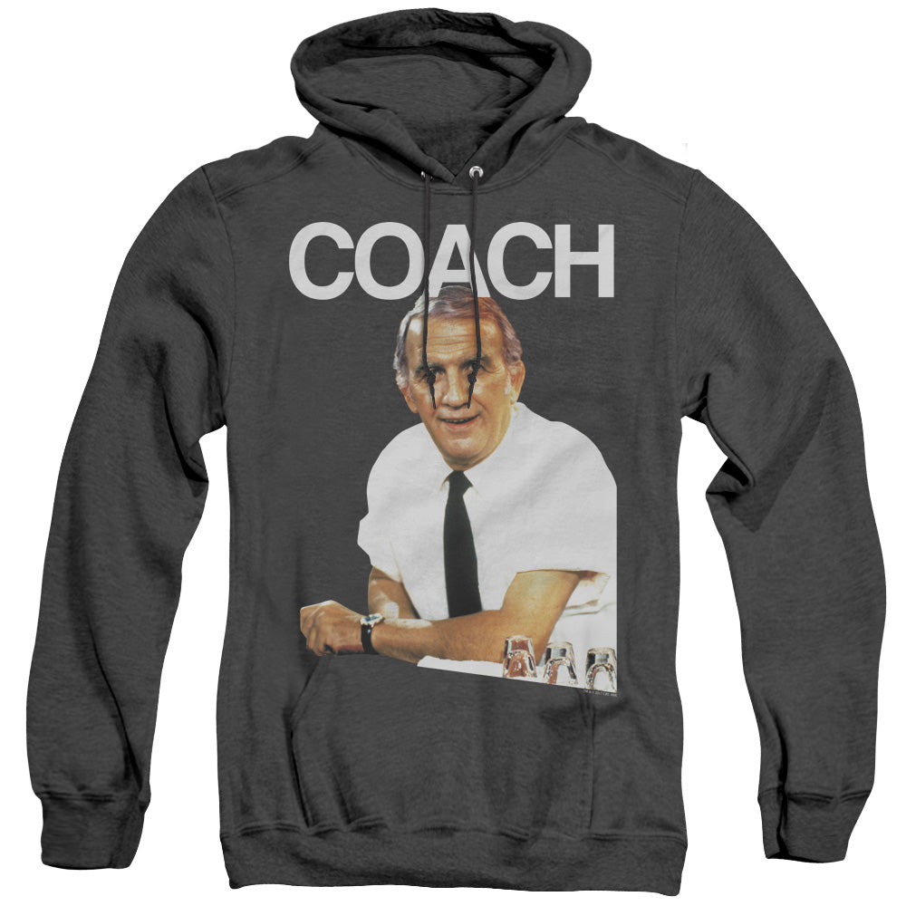AN OFFCIALLY LICENSED CHEERS COACH ADULT UNISEX HEATHER PULLOVER HOODIE BLACK