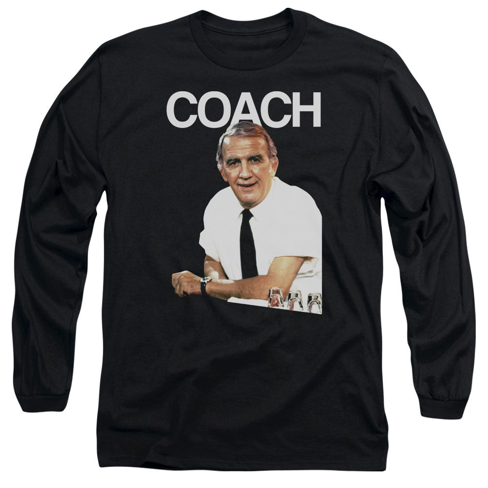 AN OFFCIALLY LICENSED CHEERS COACH MEN'S LONG SLEEVE T-SHIRT BLACK