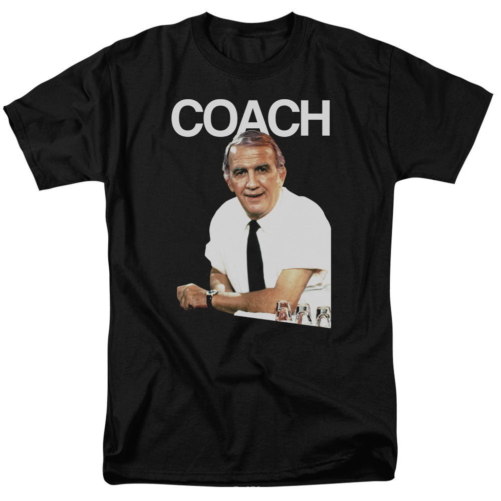 AN OFFCIALLY LICENSED CHEERS COACH MEN'S REGULAR FIT T-SHIRT BLACK