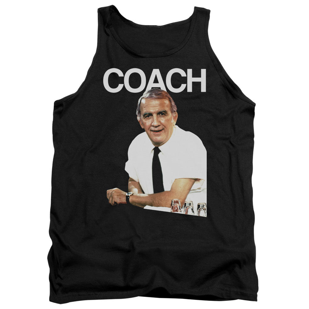 AN OFFCIALLY LICENSED CHEERS COACH ADULT UNISEX TANK TOP BLACK