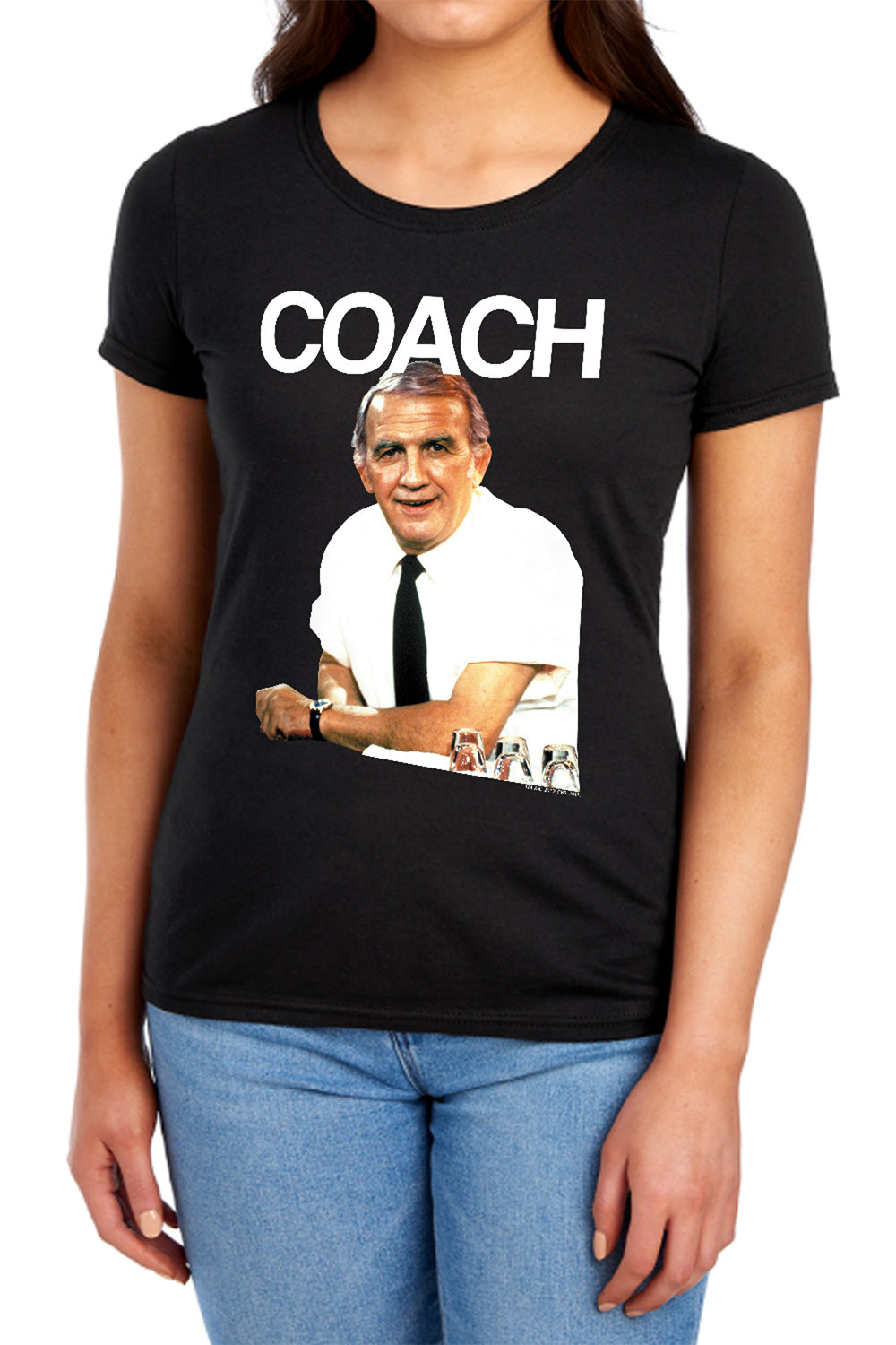AN OFFCIALLY LICENSED CHEERS COACH WOMEN'S REGULAR FIT T-SHIRT BLACK