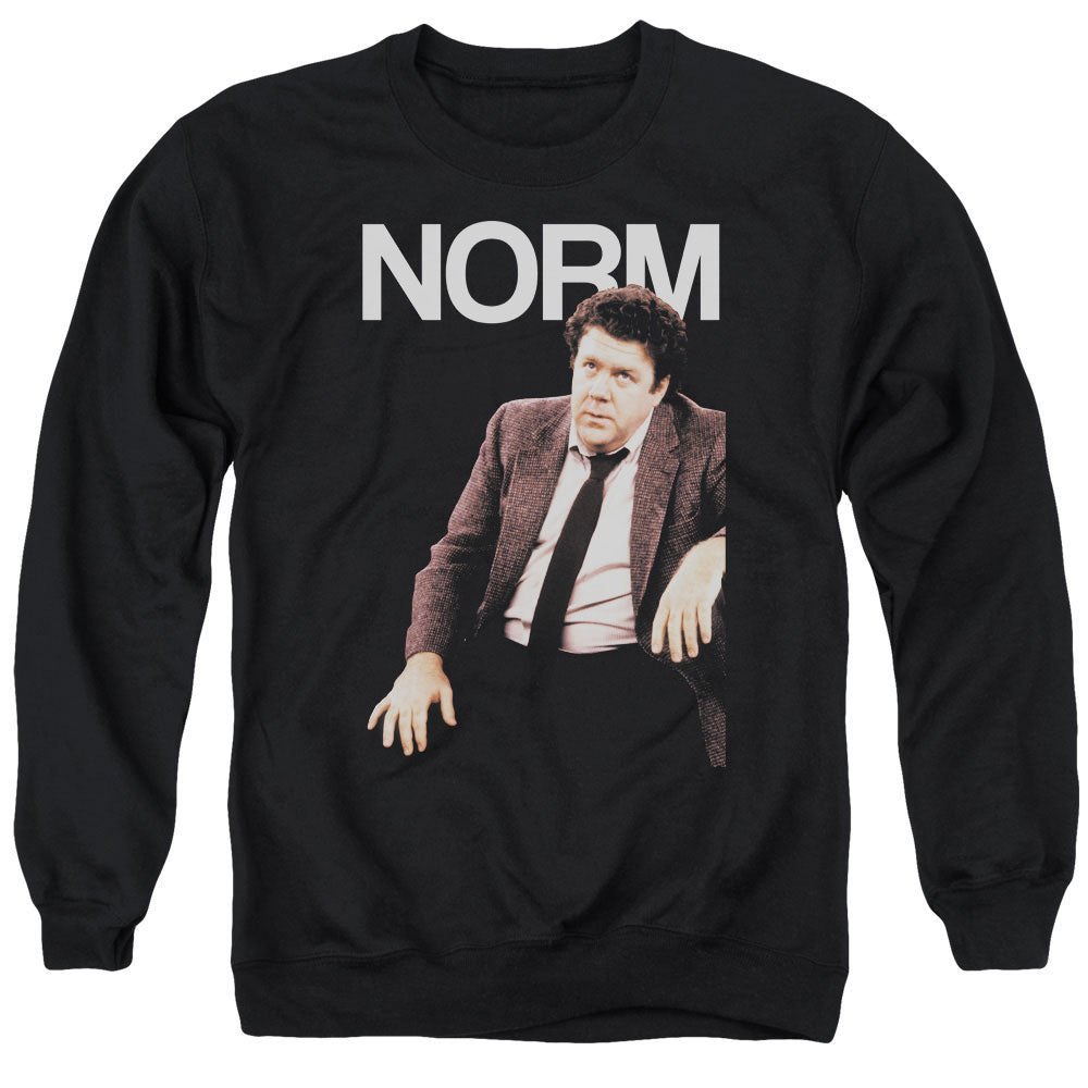 AN OFFCIALLY LICENSED CHEERS NORM ADULT UNISEX CREWNECK SWEATSHIRT BLACK