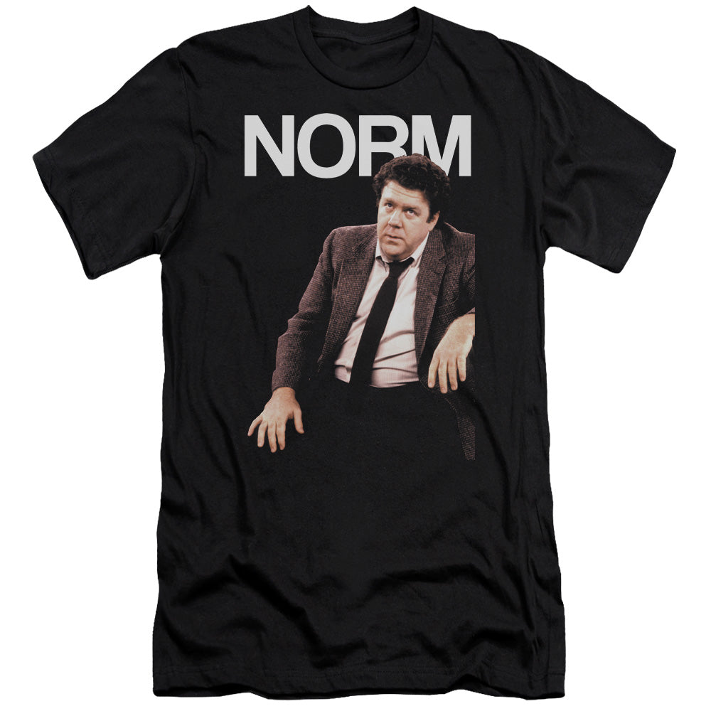 AN OFFCIALLY LICENSED CHEERS NORM MEN'S PREMIUM SLIM FIT T-SHIRT BLACK