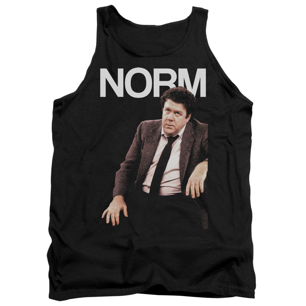 AN OFFCIALLY LICENSED CHEERS NORM ADULT UNISEX TANK TOP BLACK