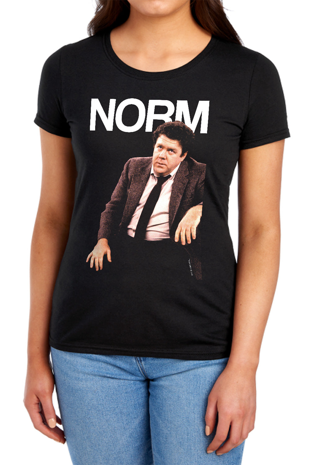 AN OFFCIALLY LICENSED CHEERS NORM WOMEN'S REGULAR FIT T-SHIRT BLACK