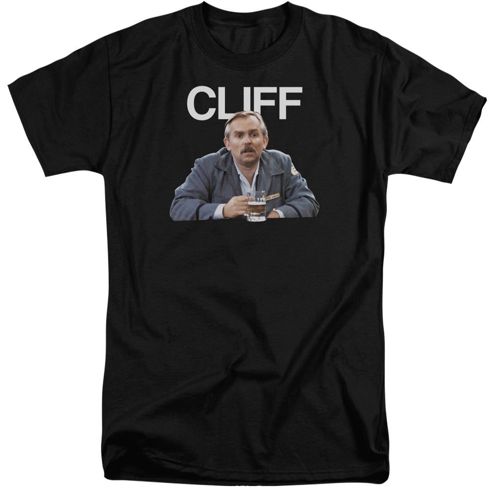 AN OFFCIALLY LICENSED CHEERS CLIFF MEN'S TALL FIT T-SHIRT BLACK