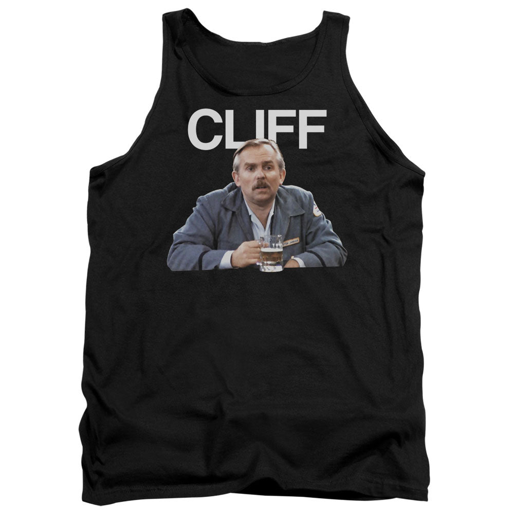AN OFFCIALLY LICENSED CHEERS CLIFF ADULT UNISEX TANK TOP BLACK