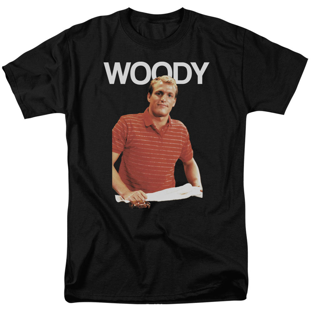 AN OFFCIALLY LICENSED CHEERS WOODY MEN'S REGULAR FIT T-SHIRT BLACK