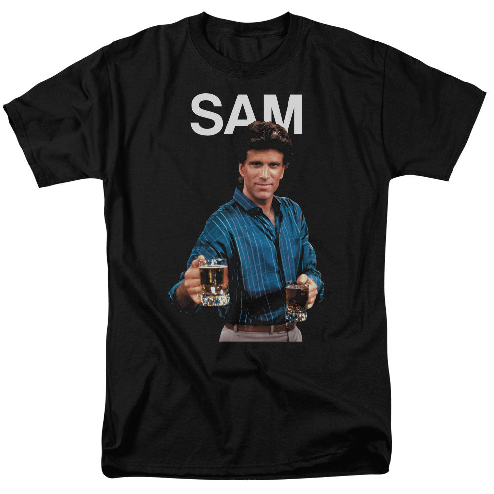 AN OFFCIALLY LICENSED CHEERS SAM MEN'S REGULAR FIT T-SHIRT BLACK