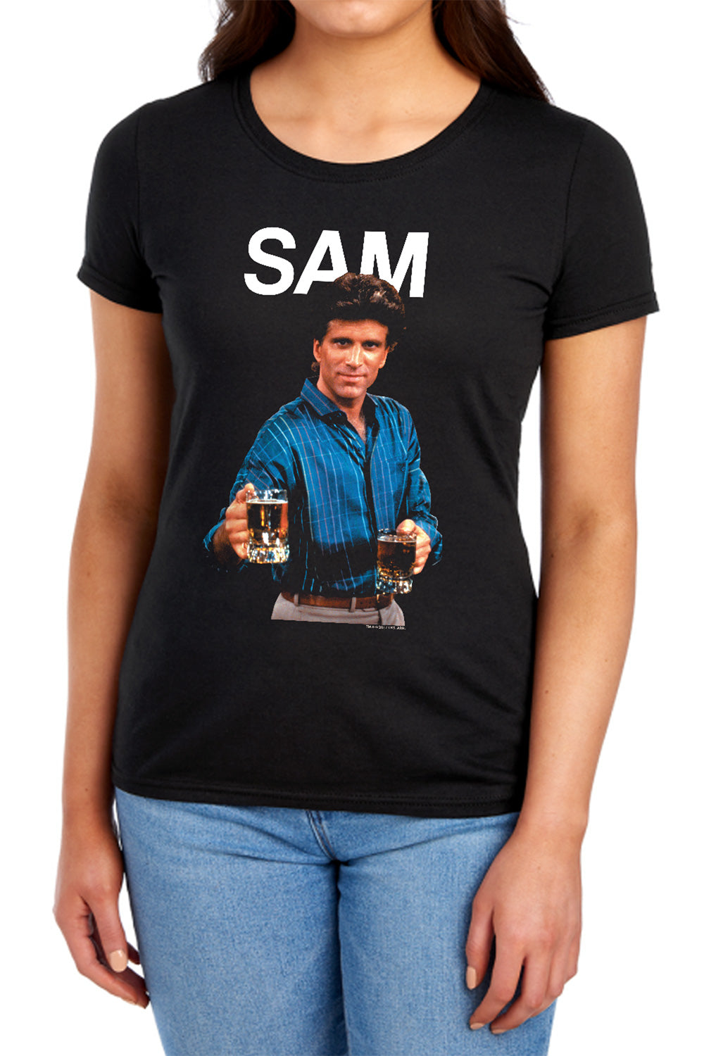 AN OFFCIALLY LICENSED CHEERS SAM WOMEN'S REGULAR FIT T-SHIRT BLACK