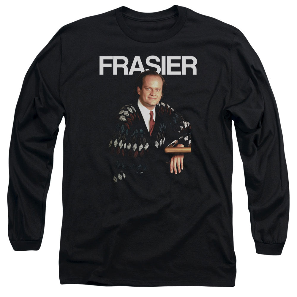 AN OFFCIALLY LICENSED CHEERS FRASIER MEN'S LONG SLEEVE T-SHIRT BLACK