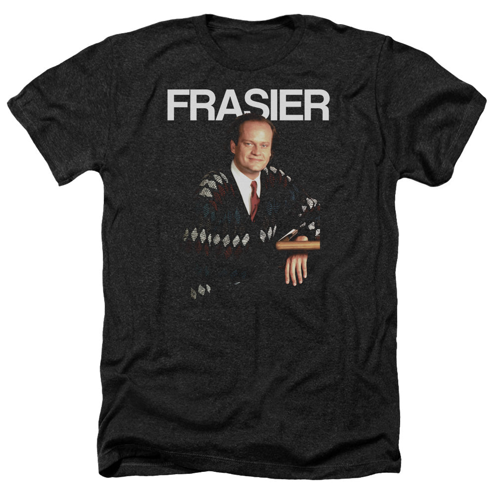 AN OFFCIALLY LICENSED CHEERS FRASIER MEN'S HEATHER T-SHIRT CHARCOAL
