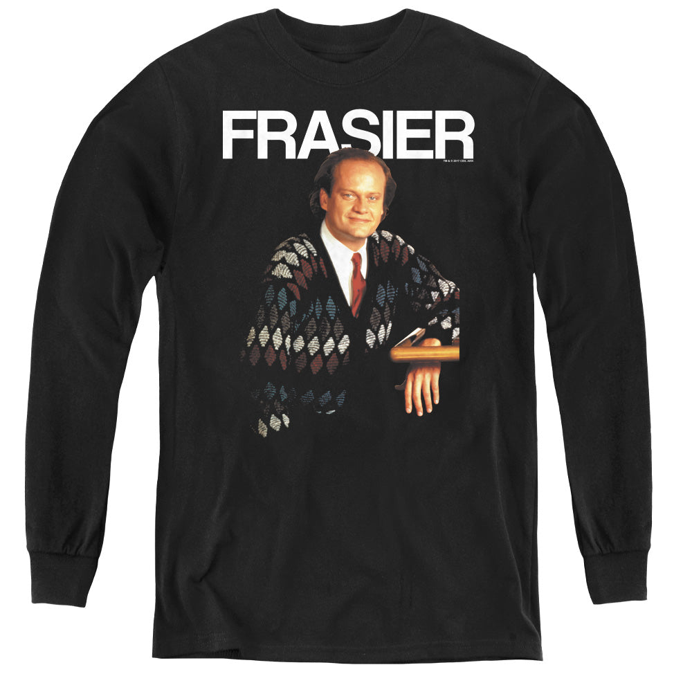 AN OFFCIALLY LICENSED CHEERS FRASIER YOUTH LONG SLEEVE T-SHIRT BLACK