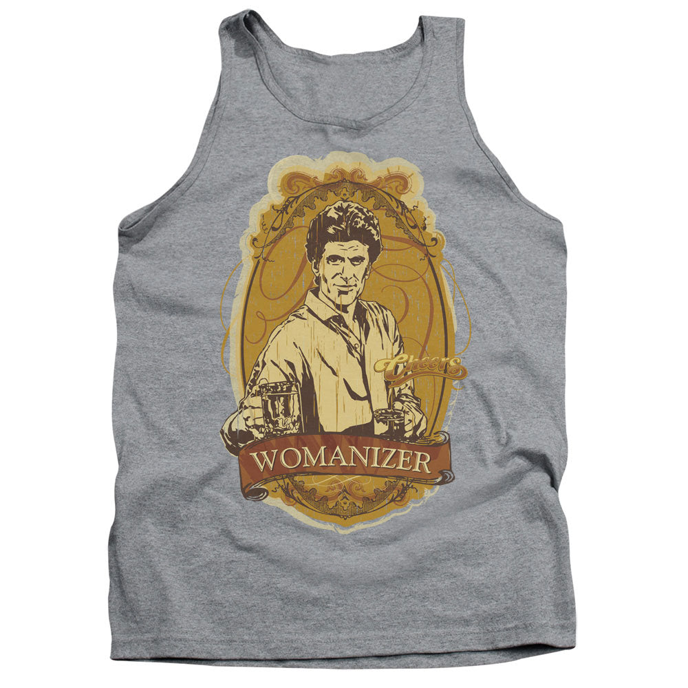 AN OFFCIALLY LICENSED CHEERS WOMANIZER ADULT UNISEX TANK TOP ATHLETIC HEATHER