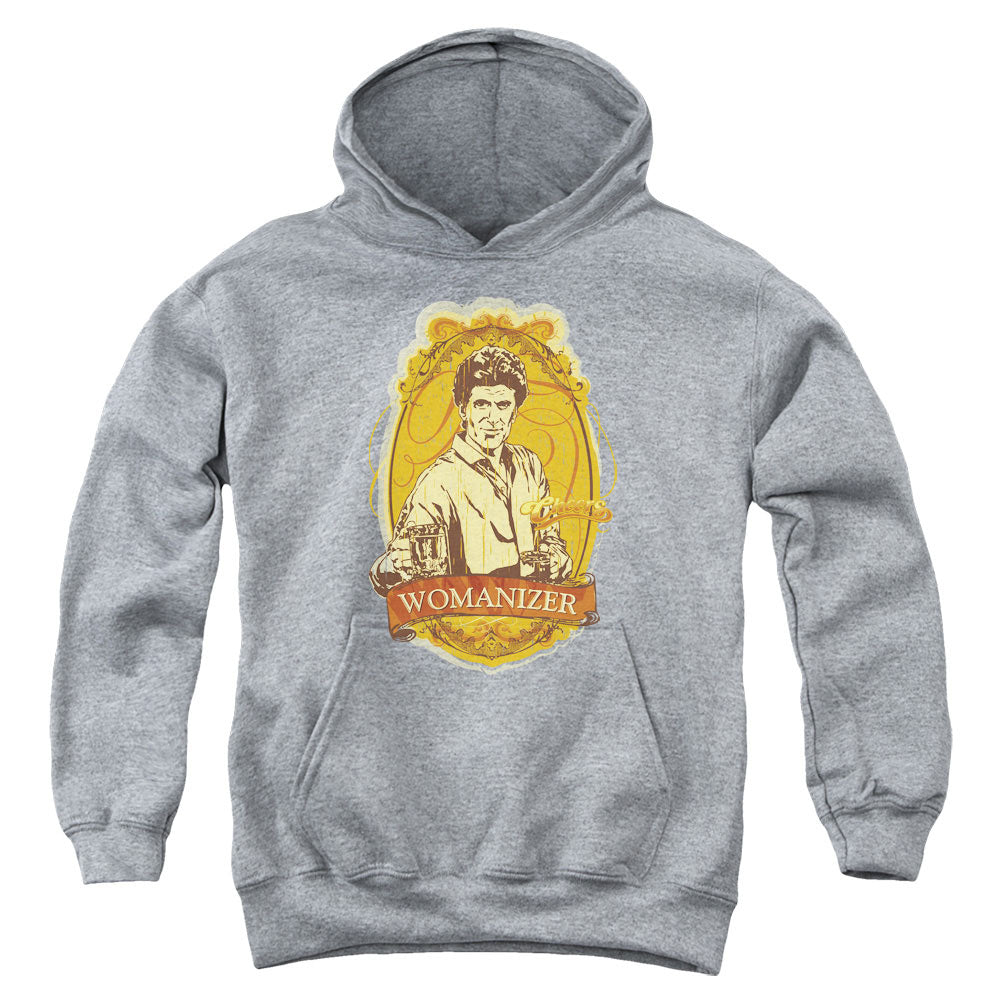 AN OFFCIALLY LICENSED CHEERS WOMANIZER YOUTH HOODIE ATHLETIC HEATHER