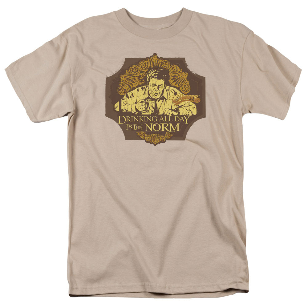 AN OFFCIALLY LICENSED CHEERS THE NORM MEN'S REGULAR FIT T-SHIRT SAND