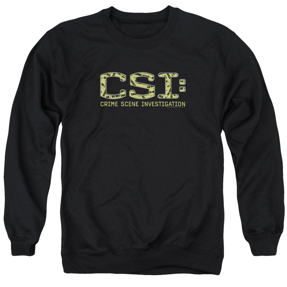 AN OFFCIALLY LICENSED CSI COLLAGE LOGO ADULT UNISEX CREWNECK SWEATSHIRT BLACK