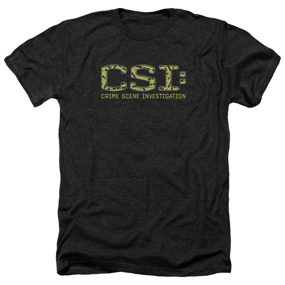 AN OFFCIALLY LICENSED CSI COLLAGE LOGO MEN'S HEATHER T-SHIRT CHARCOAL