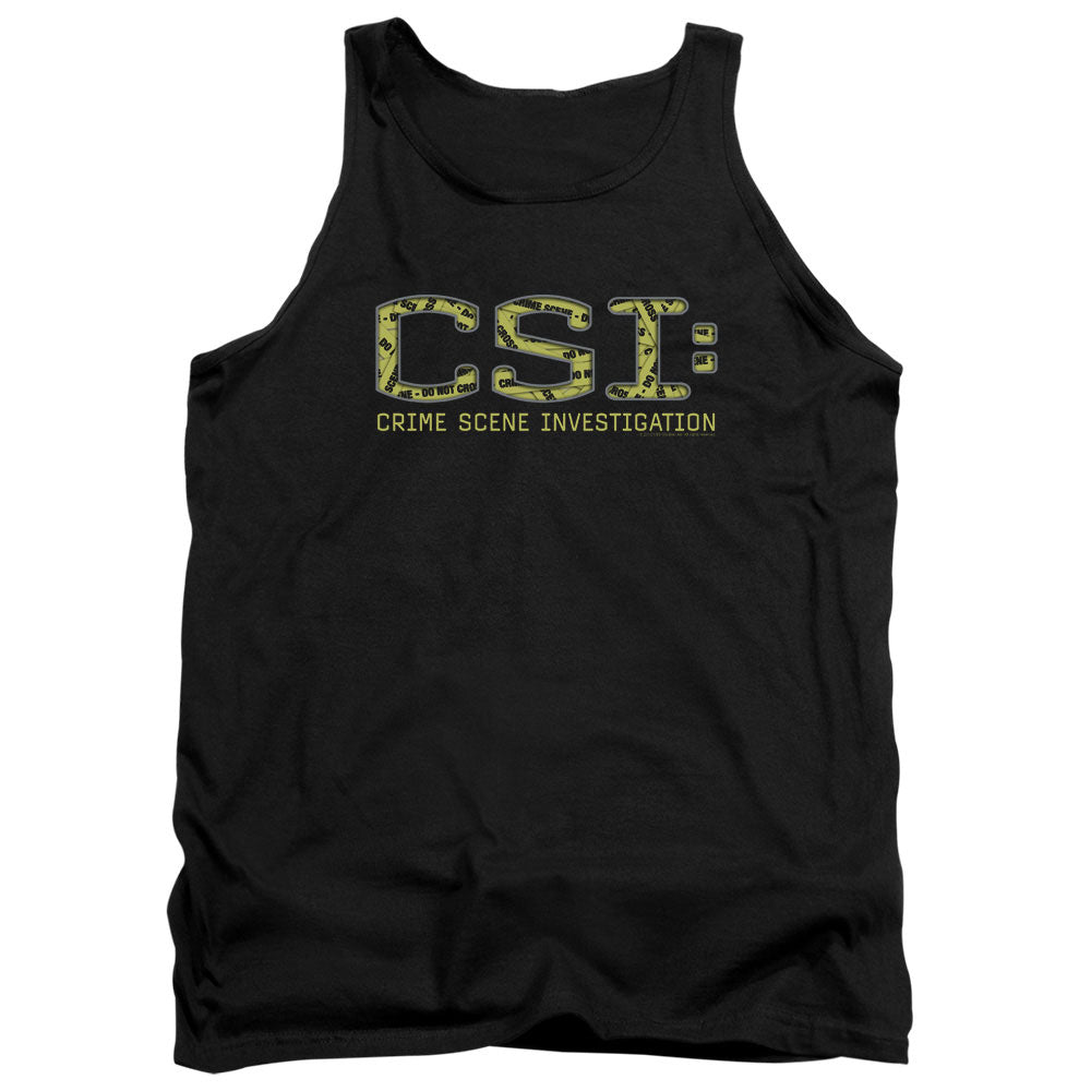 AN OFFCIALLY LICENSED CSI COLLAGE LOGO ADULT UNISEX TANK TOP BLACK