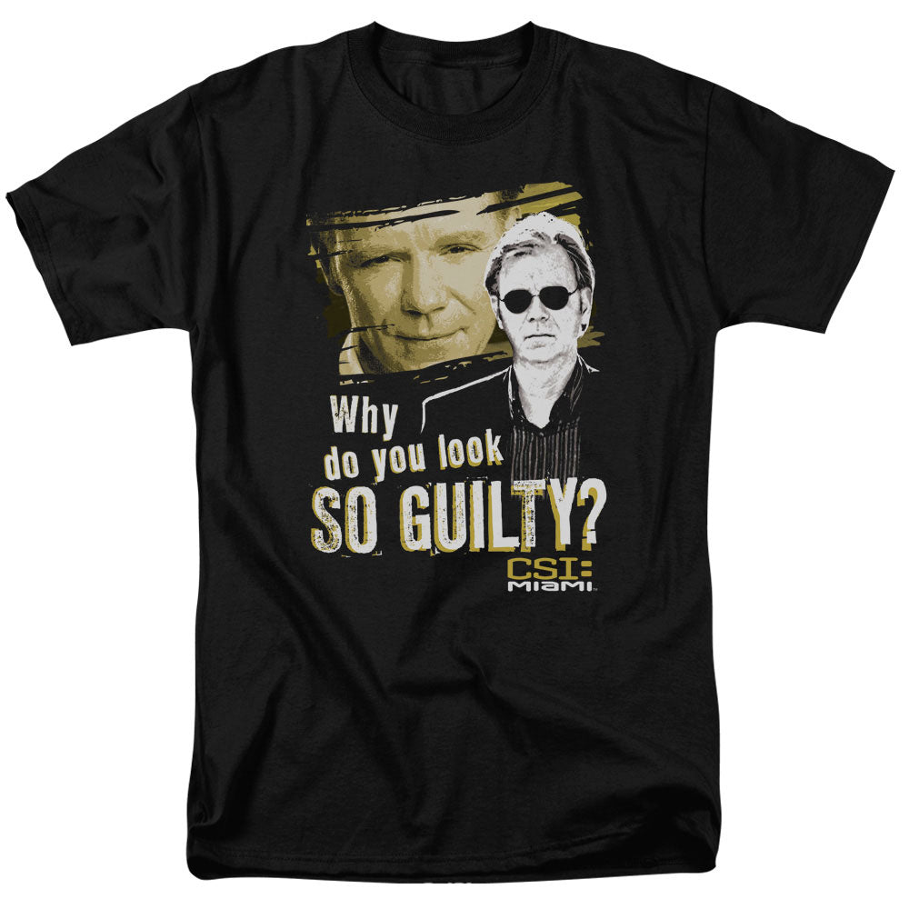 AN OFFCIALLY LICENSED CSI MIAMI SO GUILTY MEN'S REGULAR FIT T-SHIRT BLACK