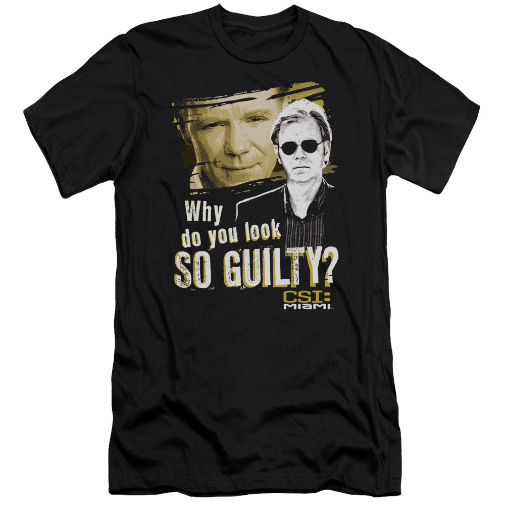 AN OFFCIALLY LICENSED CSI MIAMI SO GUILTY MEN'S PREMIUM SLIM FIT T-SHIRT BLACK