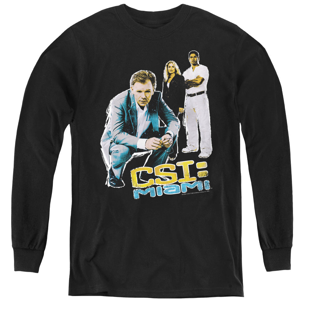 AN OFFCIALLY LICENSED CSI:MIAMI IN PERSPECTIVE YOUTH LONG SLEEVE T-SHIRT NAVY