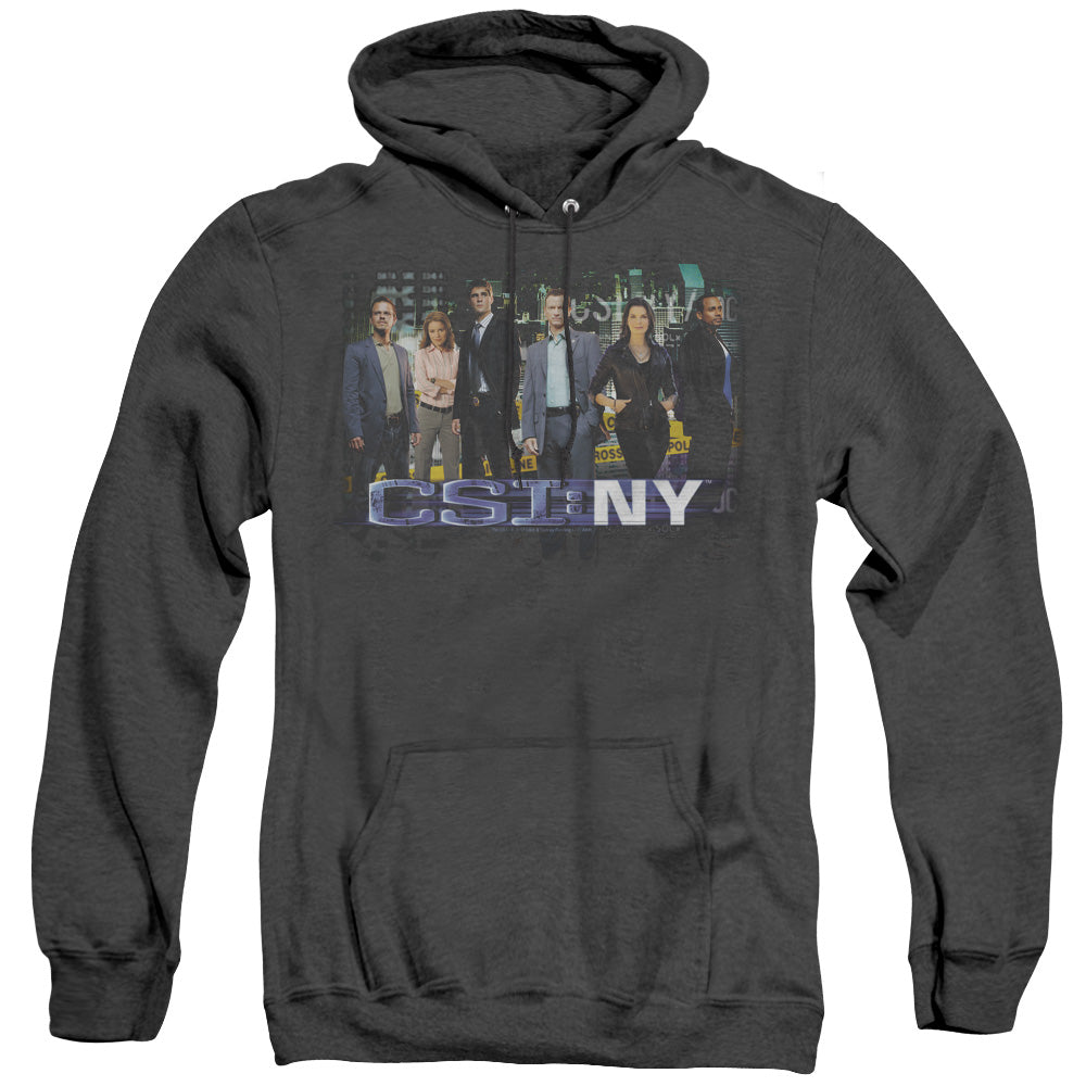 AN OFFCIALLY LICENSED CSI NY CAST ADULT UNISEX HEATHER PULLOVER HOODIE BLACK