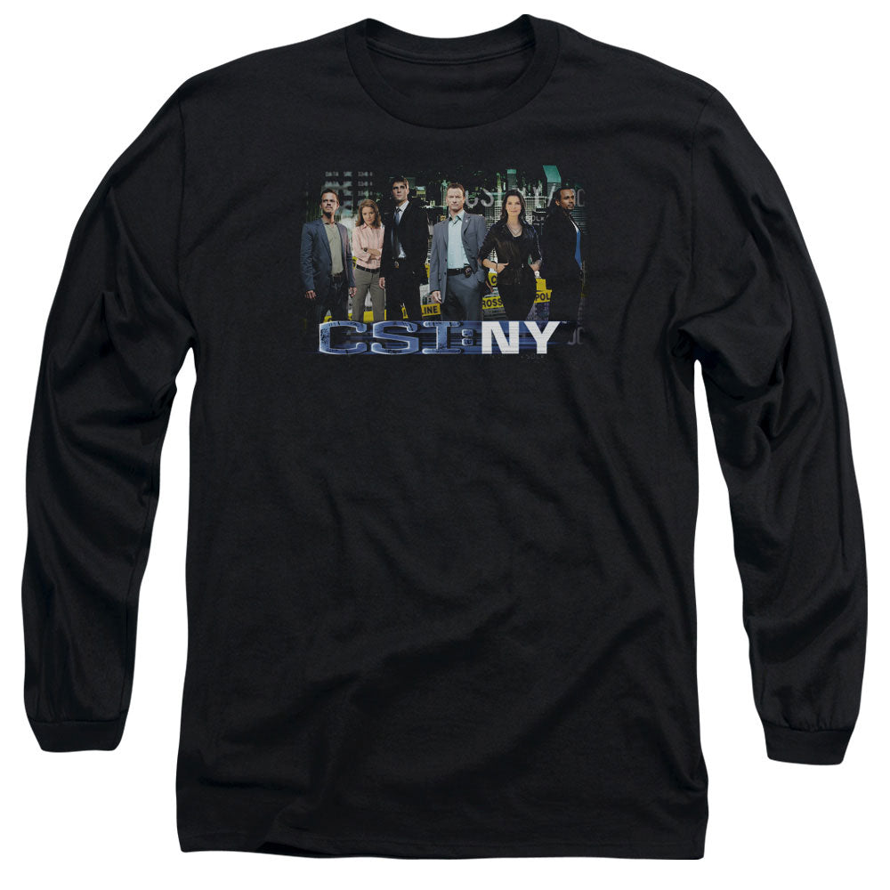 AN OFFCIALLY LICENSED CSI NY CAST MEN'S LONG SLEEVE T-SHIRT BLACK
