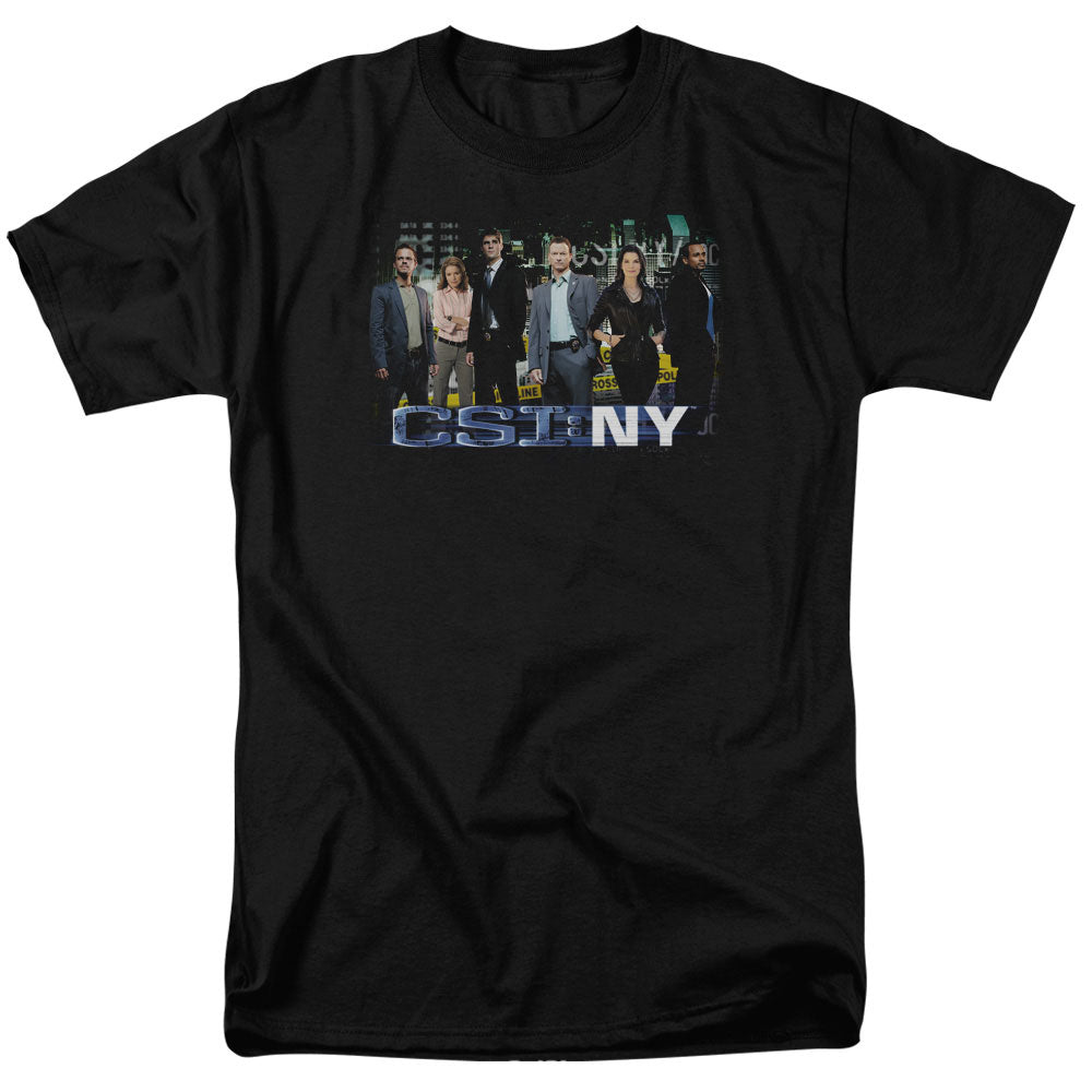 AN OFFCIALLY LICENSED CSI NY CAST MEN'S REGULAR FIT T-SHIRT BLACK
