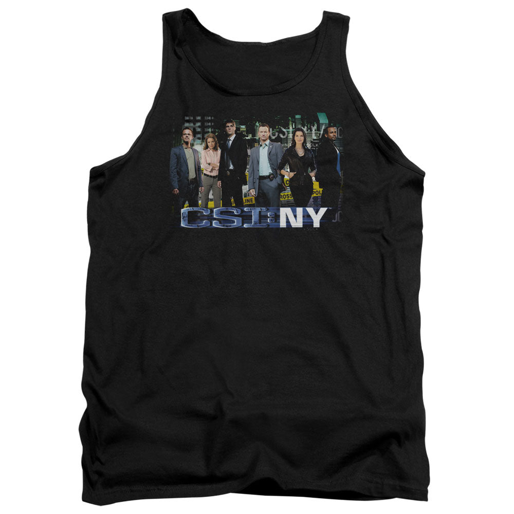 AN OFFCIALLY LICENSED CSI NY CAST ADULT UNISEX TANK TOP BLACK