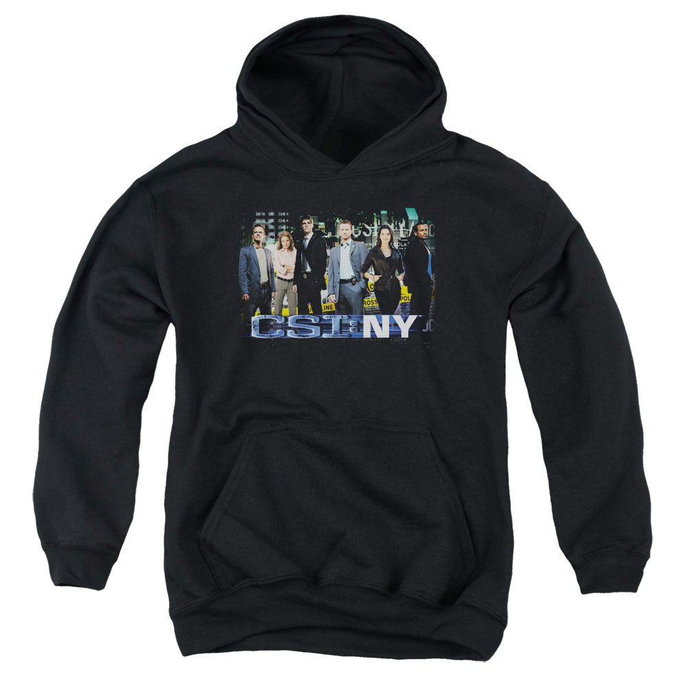 AN OFFCIALLY LICENSED CSI NY CAST YOUTH HOODIE BLACK