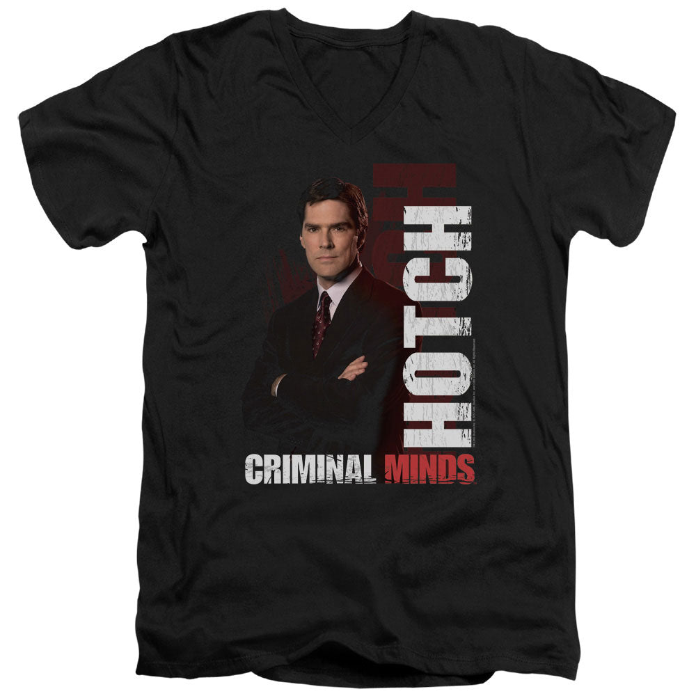 AN OFFCIALLY LICENSED CRIMINAL MINDS HOTCH MEN'S V-NECK T-SHIRT BLACK