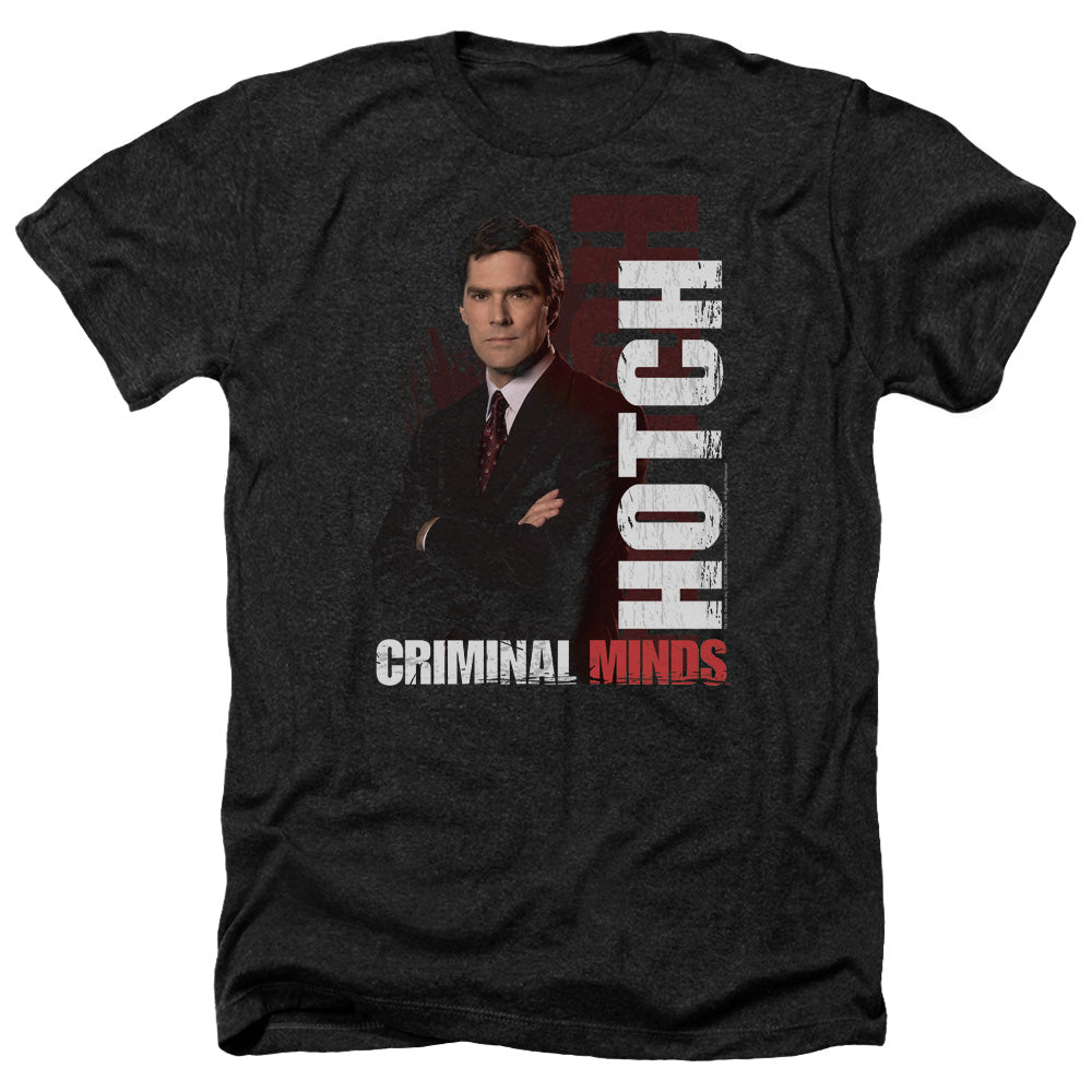 AN OFFCIALLY LICENSED CRIMINAL MINDS HOTCH MEN'S HEATHER T-SHIRT CHARCOAL